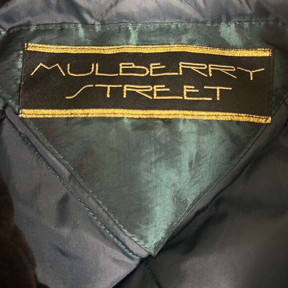 Vintage 90s Velvet Abstract Jacket XL | Teal Green Quilted Art Deco Statement - Picture 13 of 14